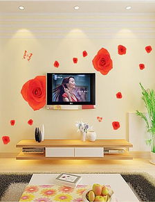 時(shí)尚家居紅色玫瑰客廳墻貼 點(diǎn)亮空間的優(yōu)雅藝術(shù)